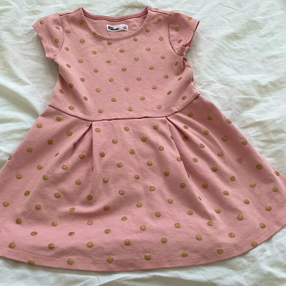 Epic threads peach and gold polka dot dress